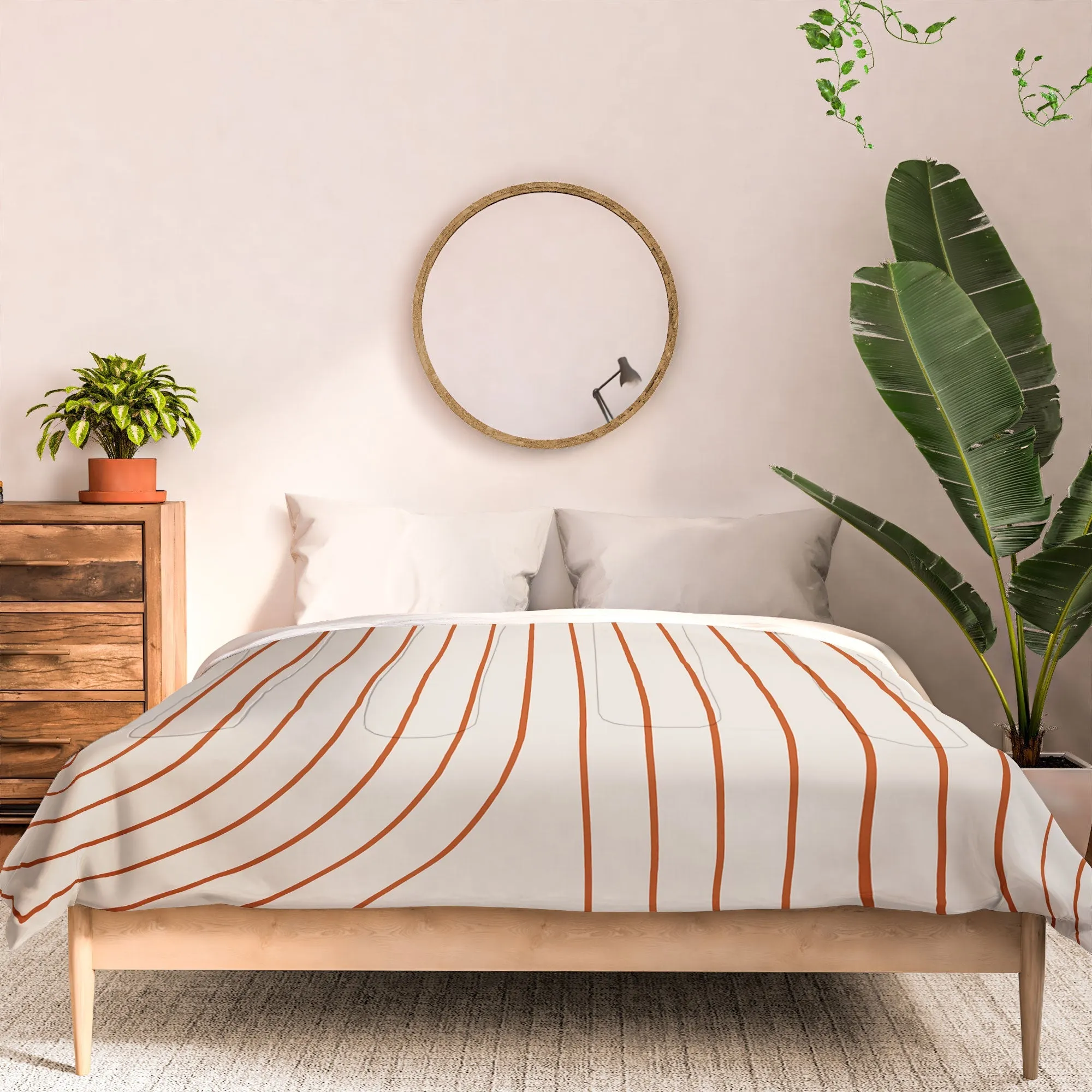 MINIMAL LINE CURVATURE CORAL 2 DUVET / COMFORTER