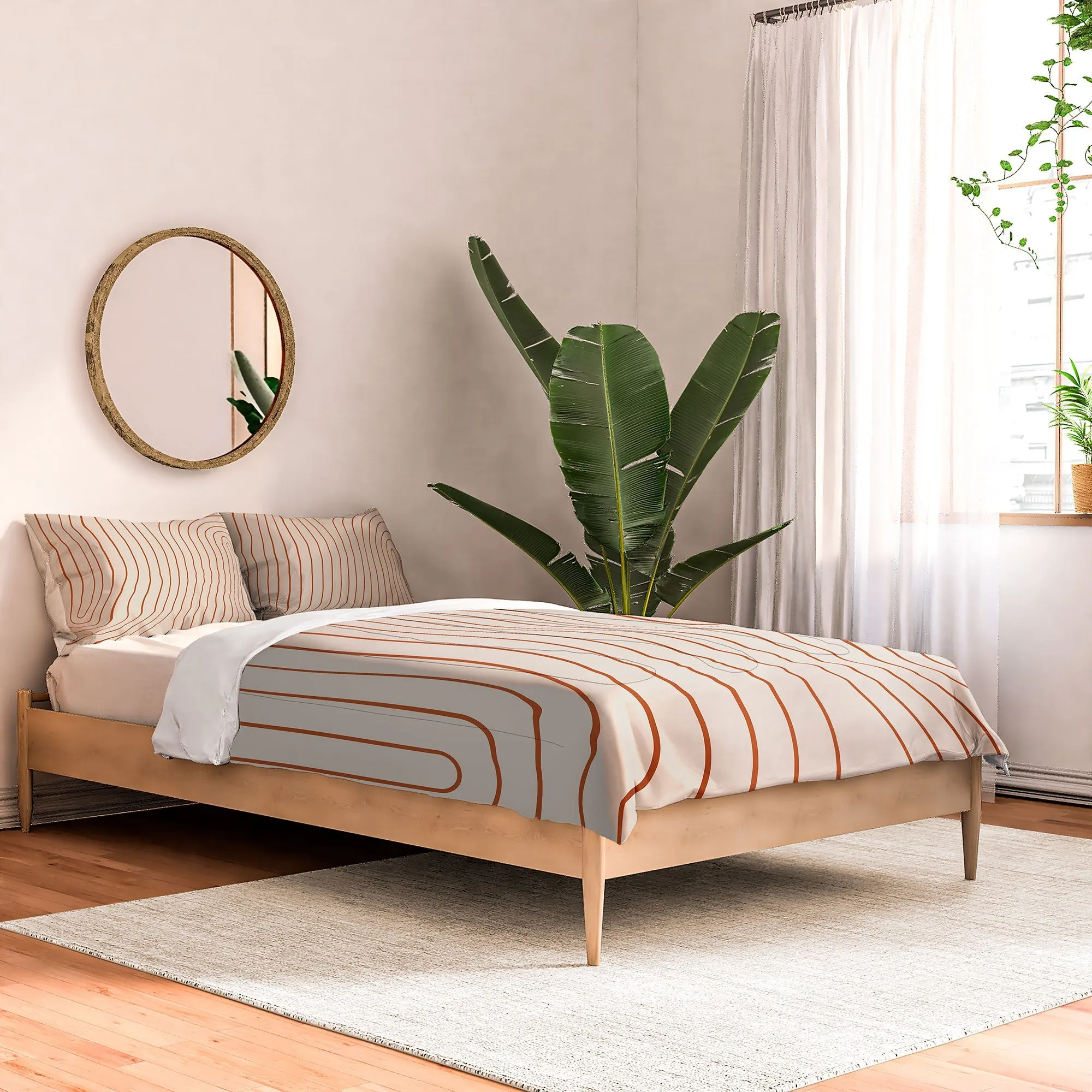 MINIMAL LINE CURVATURE CORAL 2 DUVET / COMFORTER