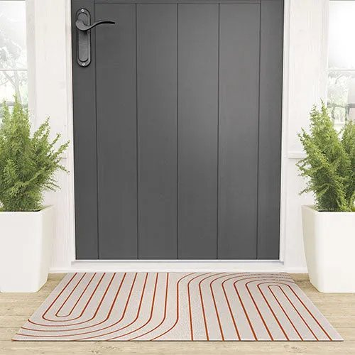 Minimal Line Curvature Coral 2 Welcome Mat