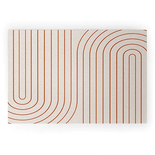 Minimal Line Curvature Coral 2 Welcome Mat