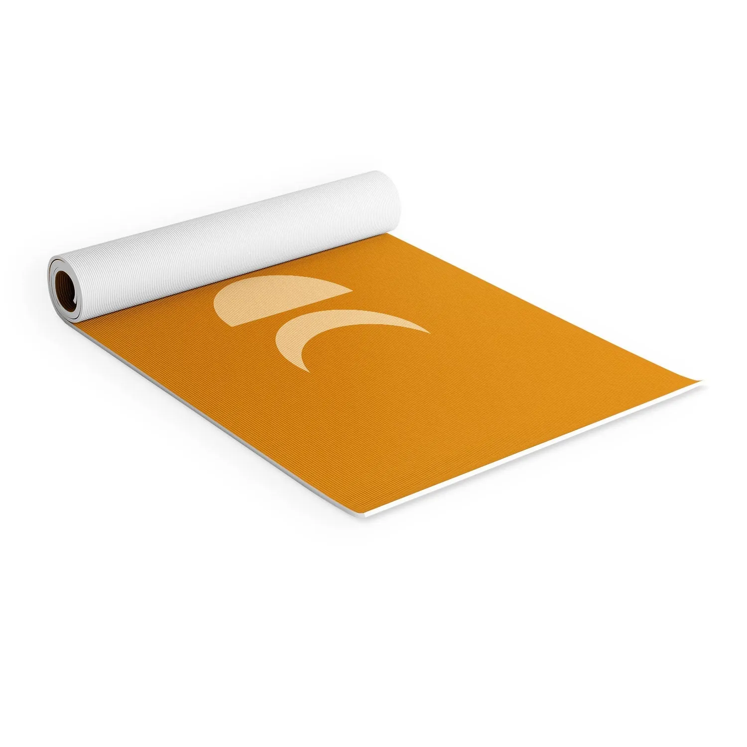 Minimal Moon Phases Orange Yoga Mat