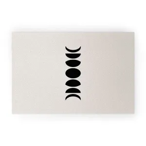 Minimal Moon Phases White Welcome Mat