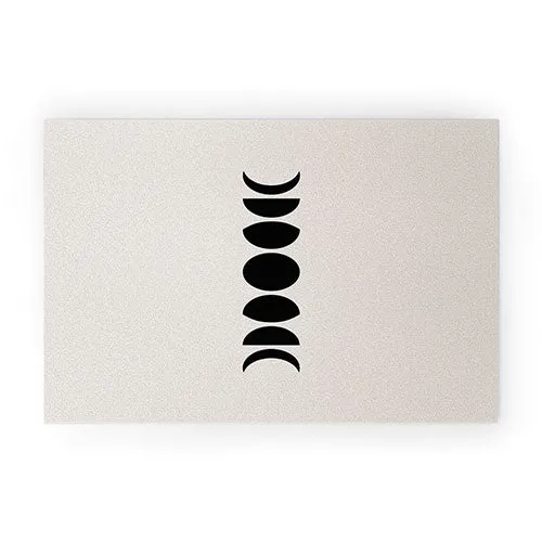 Minimal Moon Phases White Welcome Mat