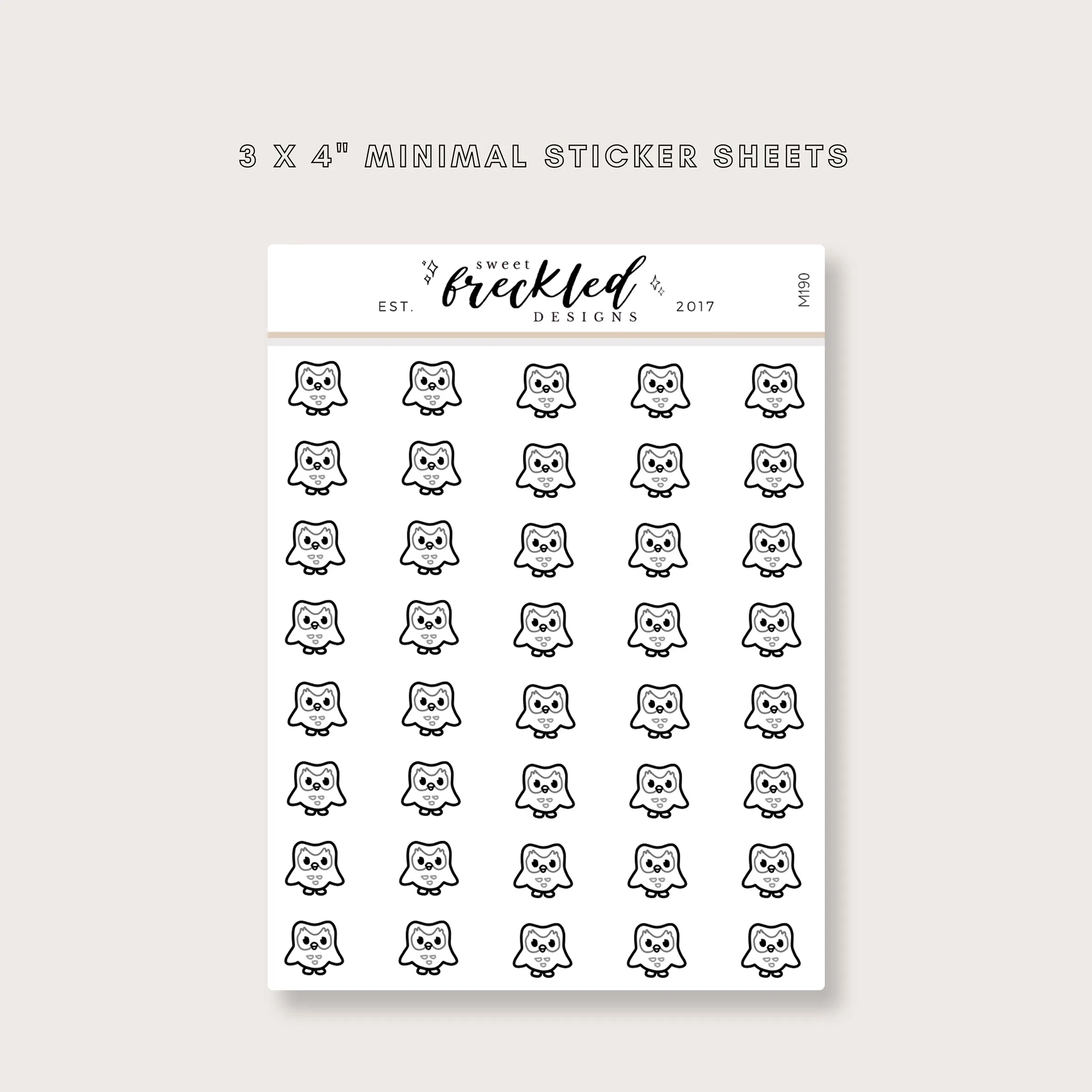 Minimalistic Mini Duolingo Owl Stickers