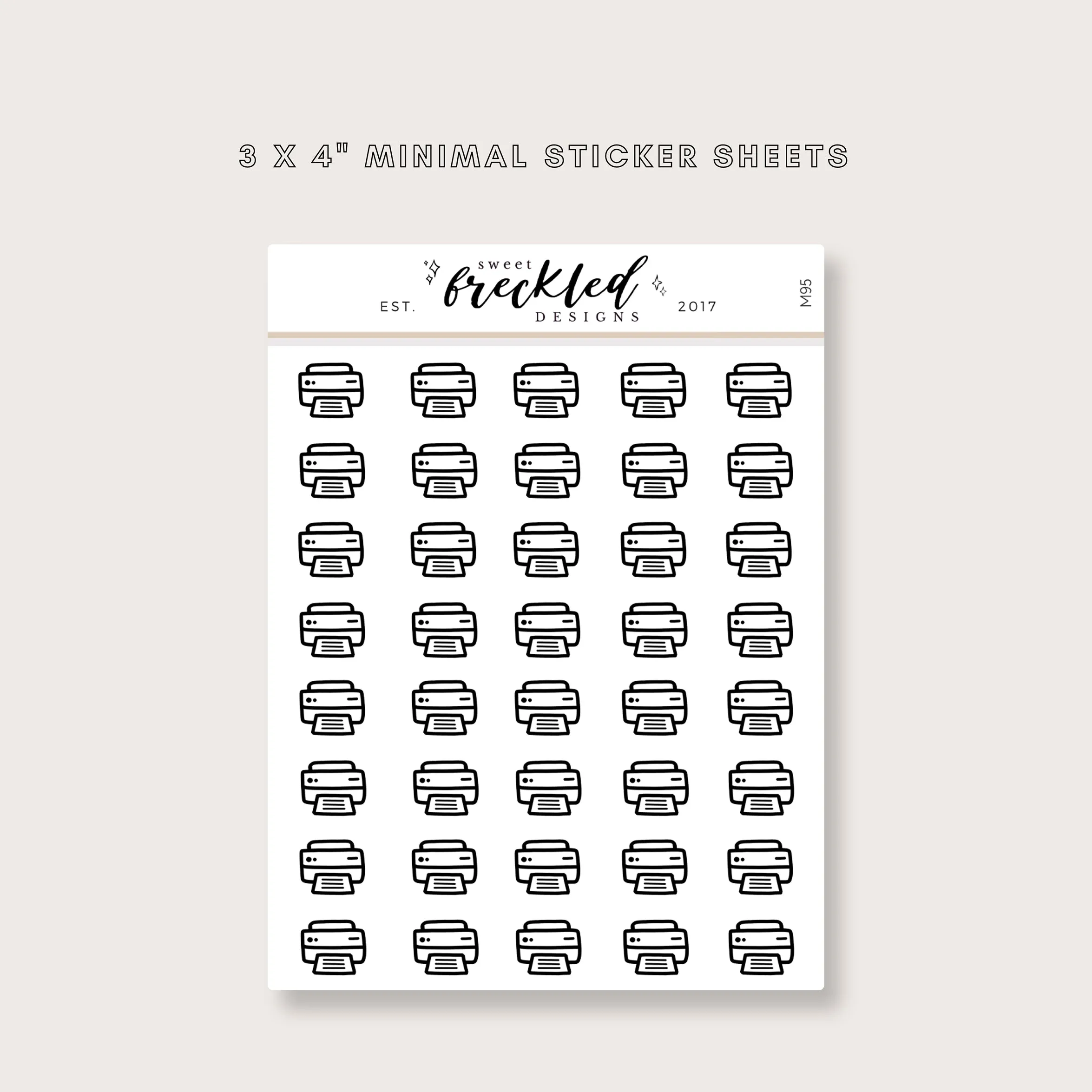 Minimalistic Mini Printer Stickers
