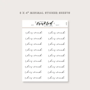 Minimalistic Script "This Week" Stickers