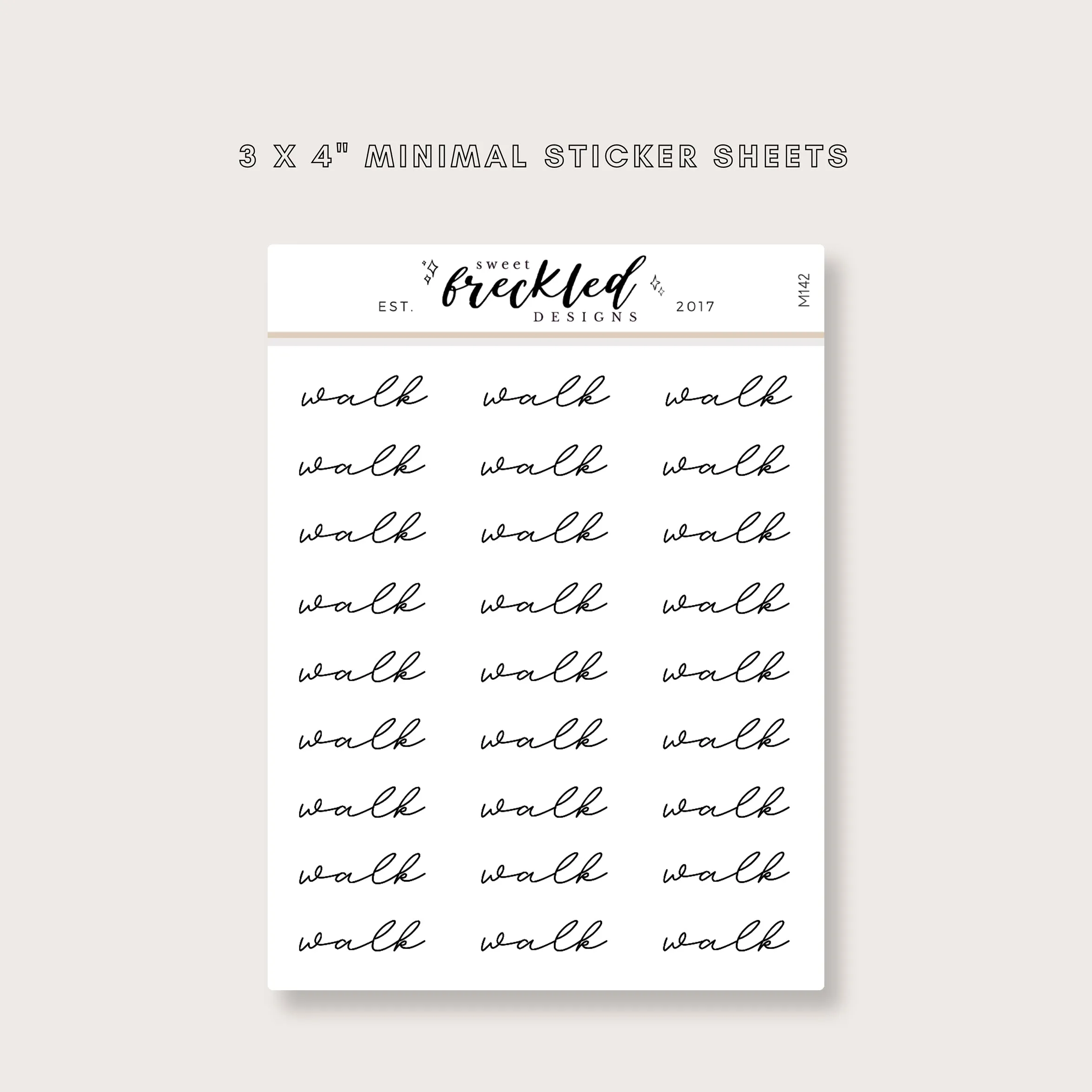 Minimalistic Script "Walk" Stickers