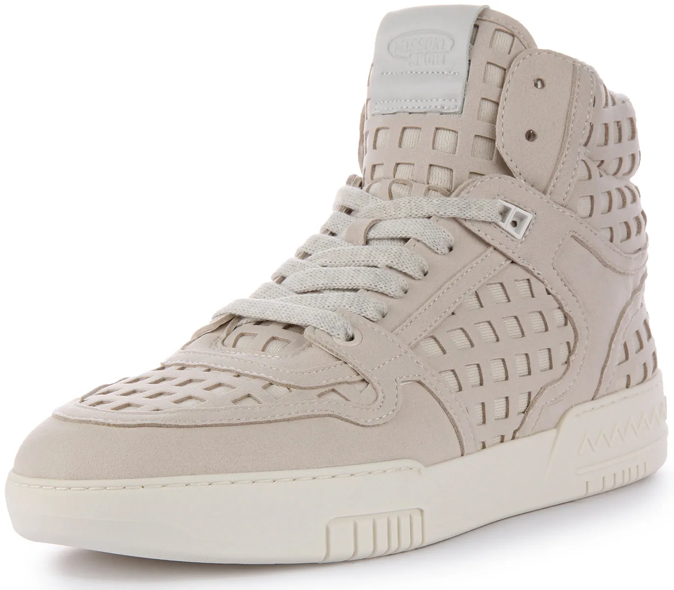 Missoni Lace up Basket Hi Net In Ivory
