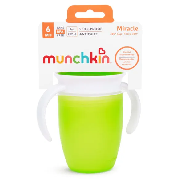 Munchkin Miracle® 360° Trainer Cup - 7oz with Lid (Green)