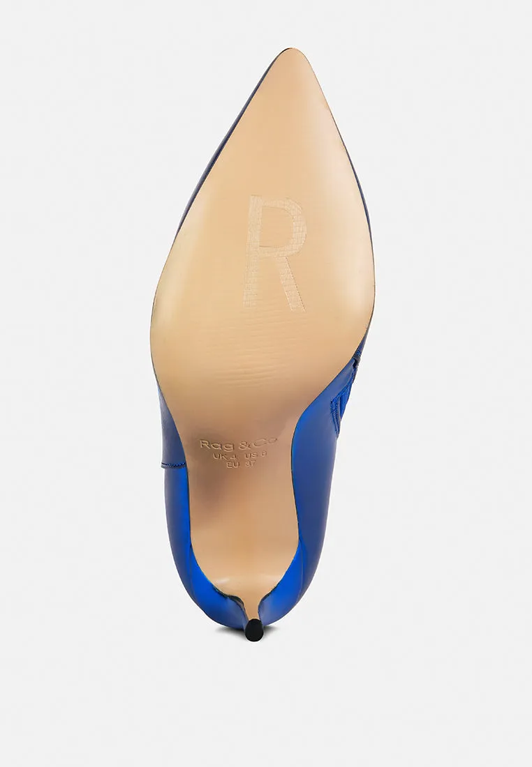 New Expression Metallic Ruched Stiletto Calf Boots By Ruw