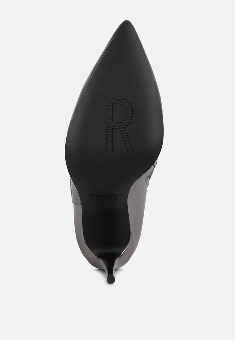 New Expression Metallic Ruched Stiletto Calf Boots By Ruw