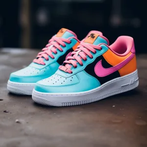 Nike Air Force 1 Custom Sneakers | Neon Flow