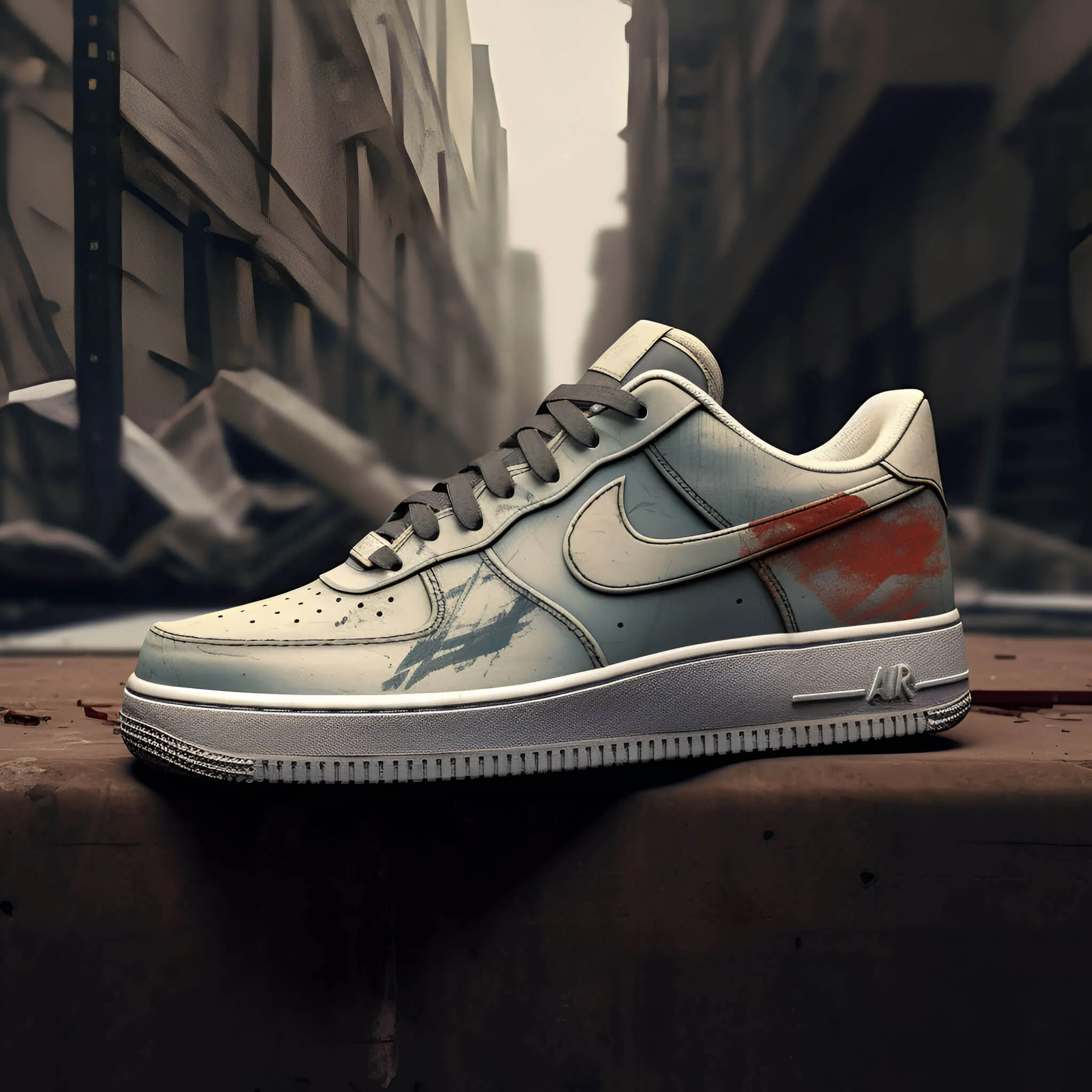 Nike Air Force 1 Custom Sneakers | Post-Apocalyptic