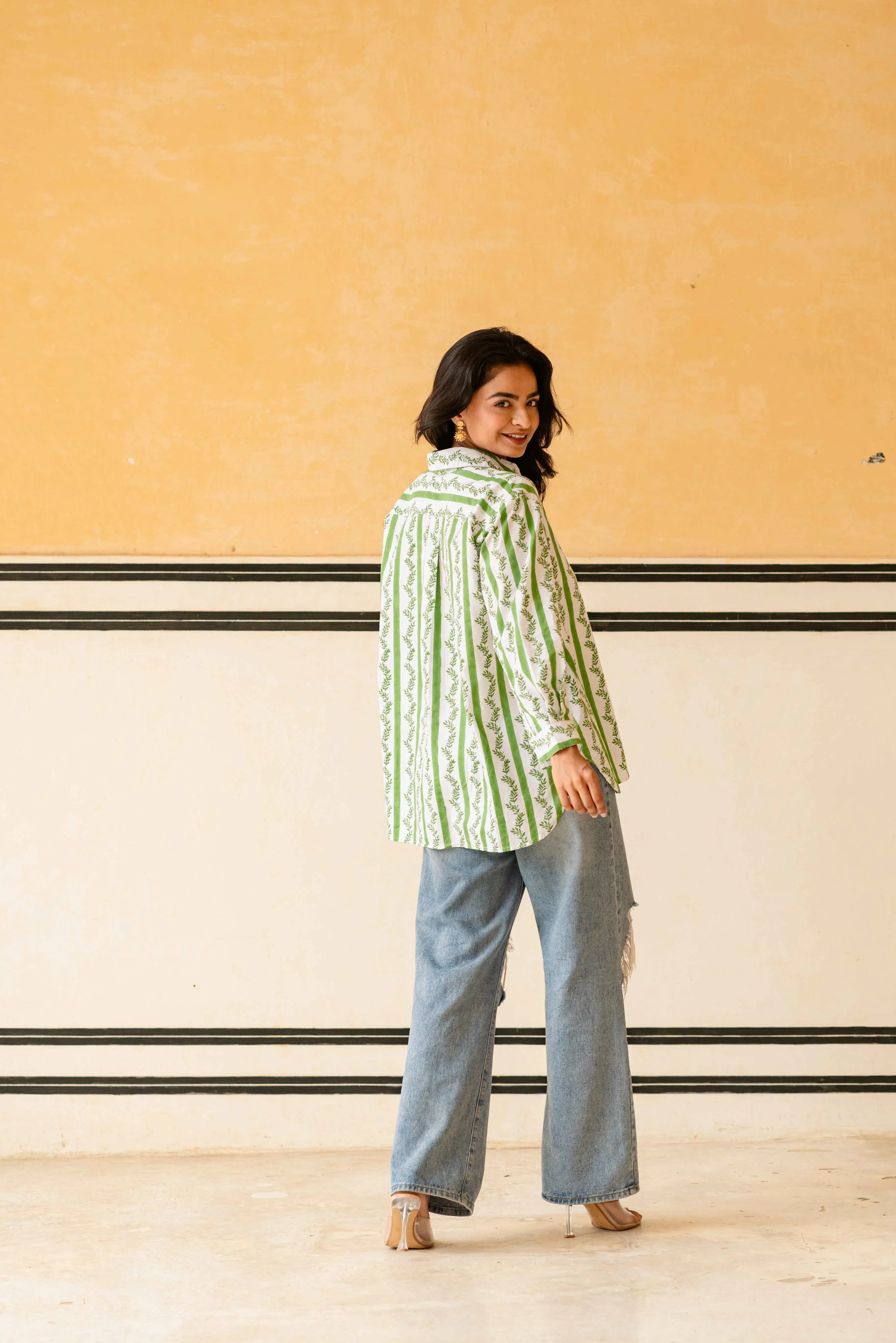 Olive Stripe Millie Shirt