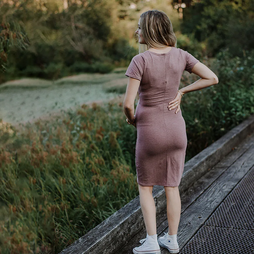 Ophelia Short Sleeve Nursing Dress - Heather Rose