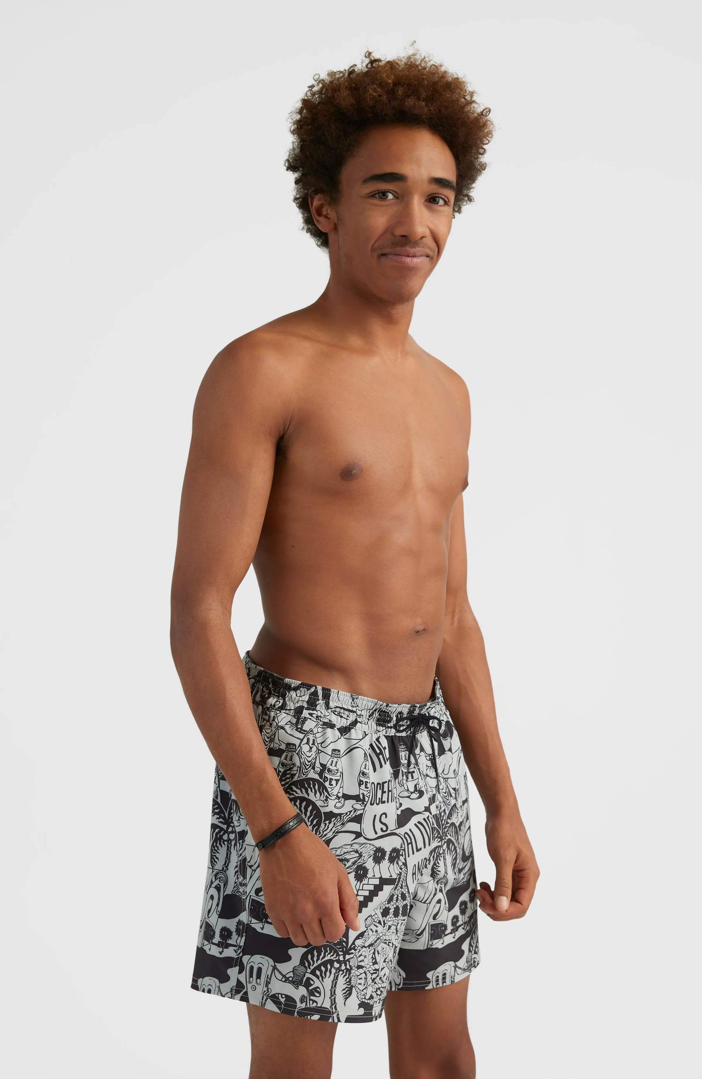 Packable Aop 15'' Hybrid Shorts | Black Oyster
