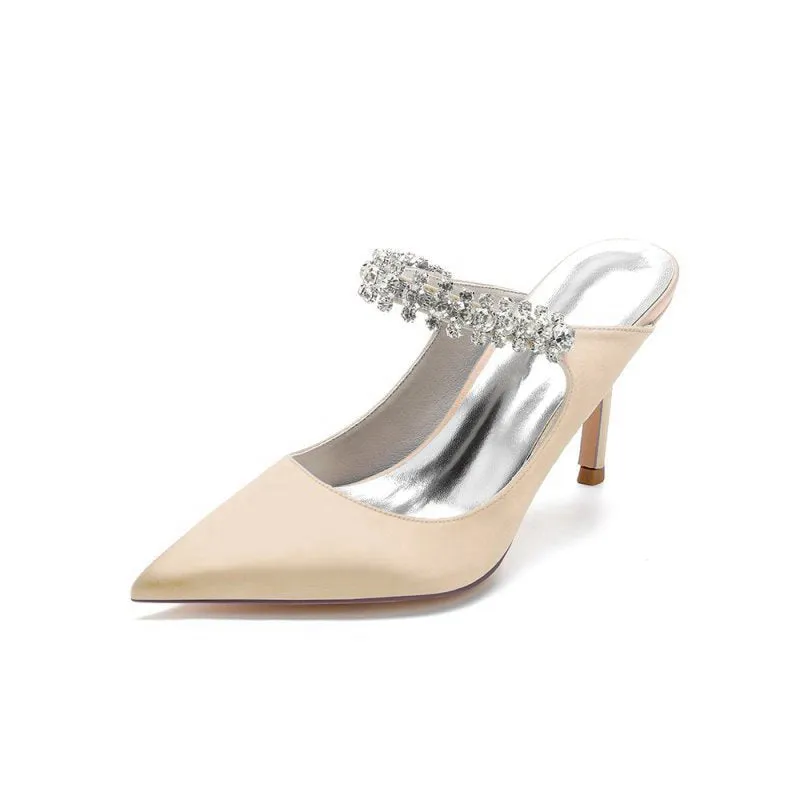 Party Pointed Toe Crystal Strap High Heels