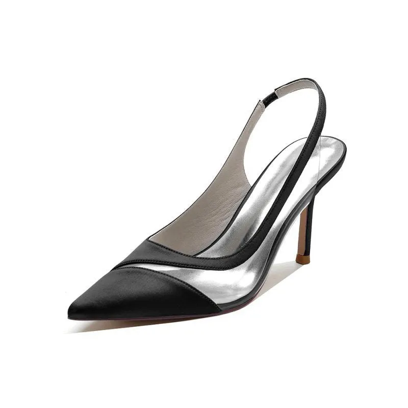 Party Pointed Toe Slingback Strap High Heels