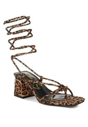 Piani Leopard Print Square Toe Heels