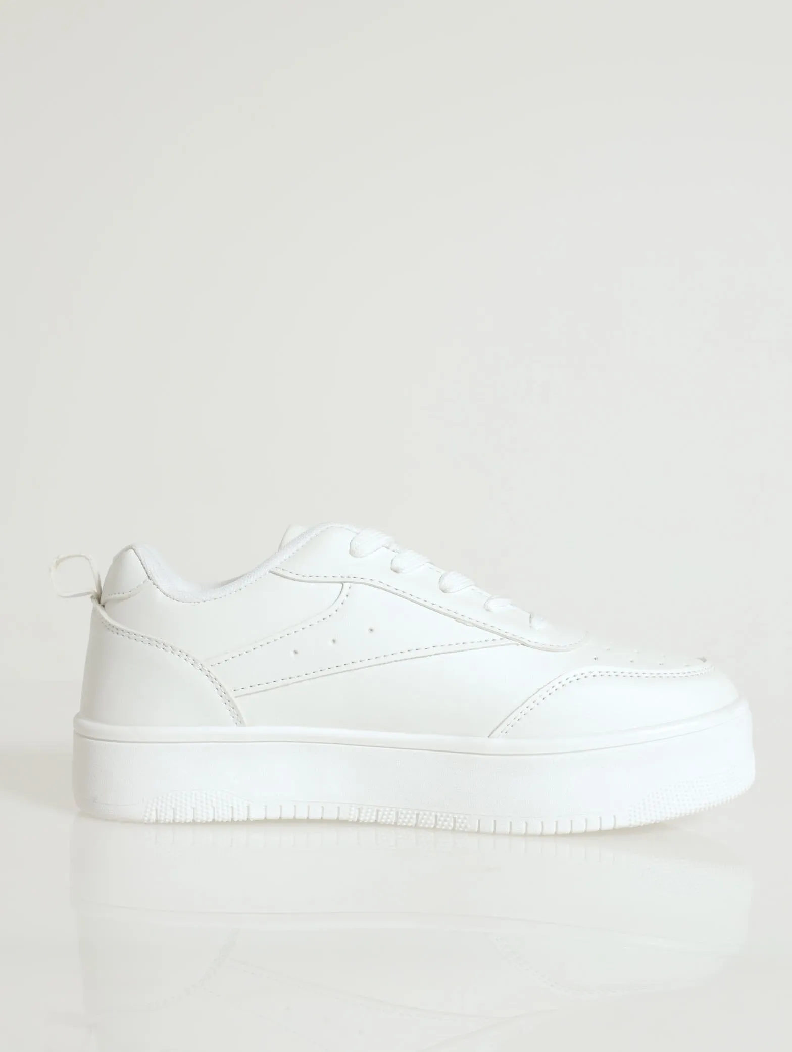 Pin Punch Vamp Sleek Street Sneaker - White