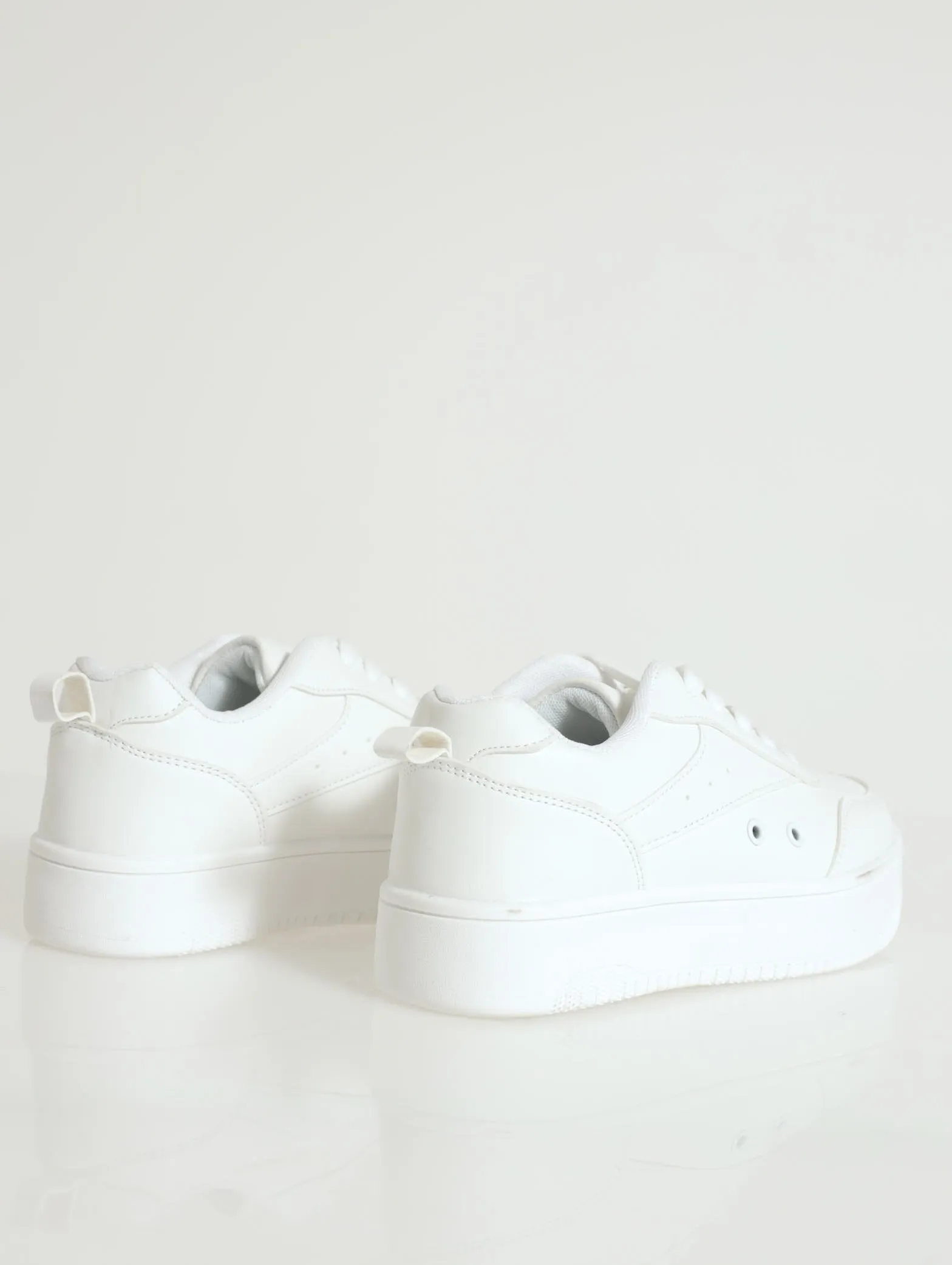 Pin Punch Vamp Sleek Street Sneaker - White