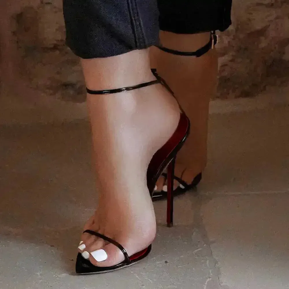 Pointed Buckle Strap High Heels Sandals