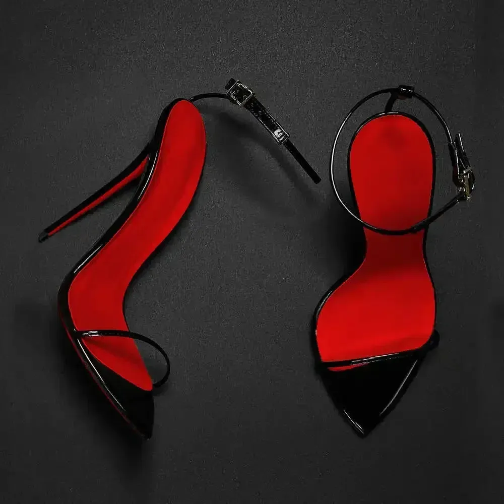 Pointed Buckle Strap High Heels Sandals