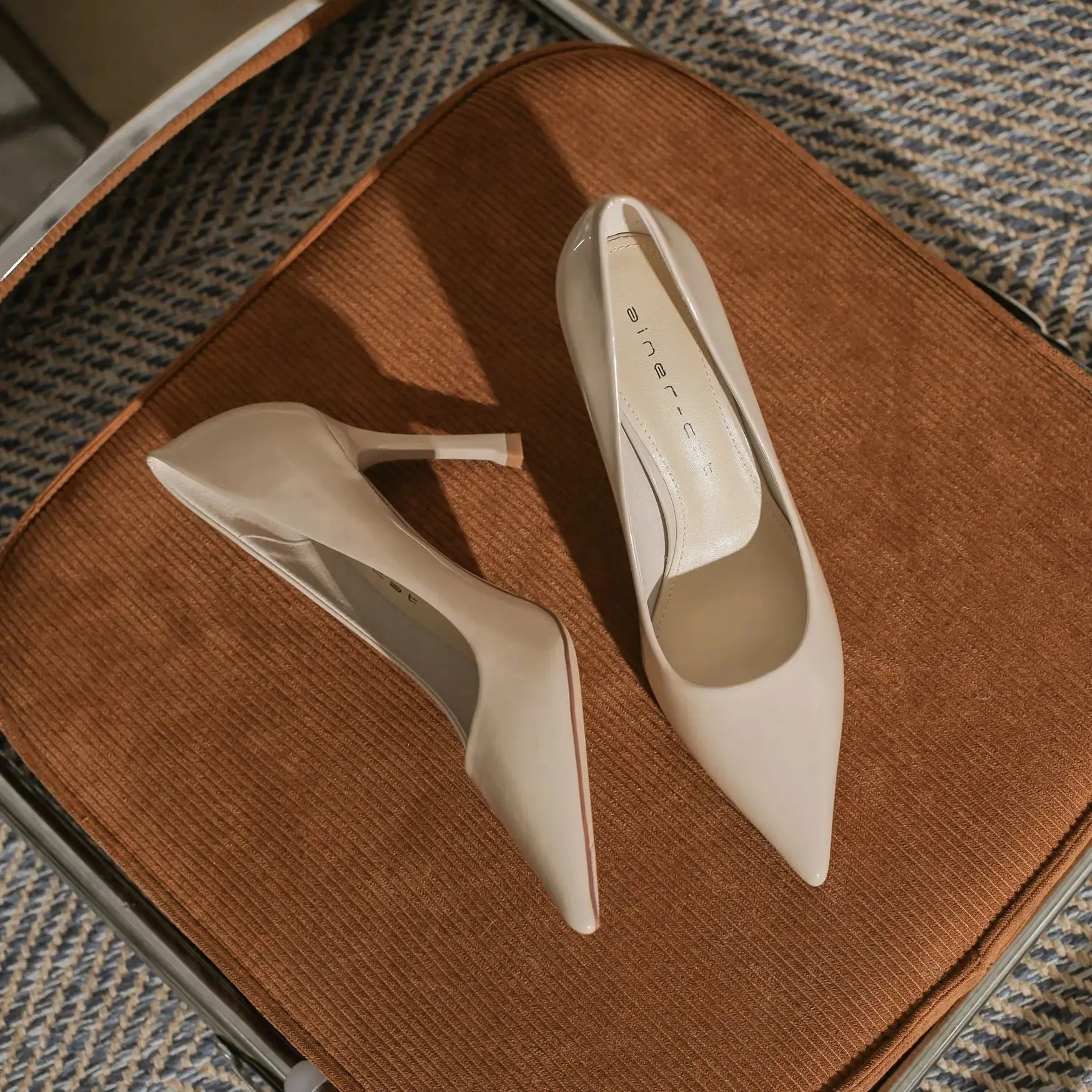 Pointed high heels fine heeled simple versatile high-heeled single shoes