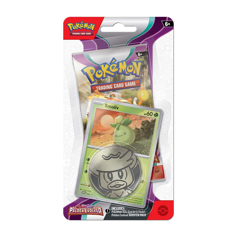 Pokemon: Scarlet & Violet | Paldea Evolved | Checklane Blister | Smoliv
