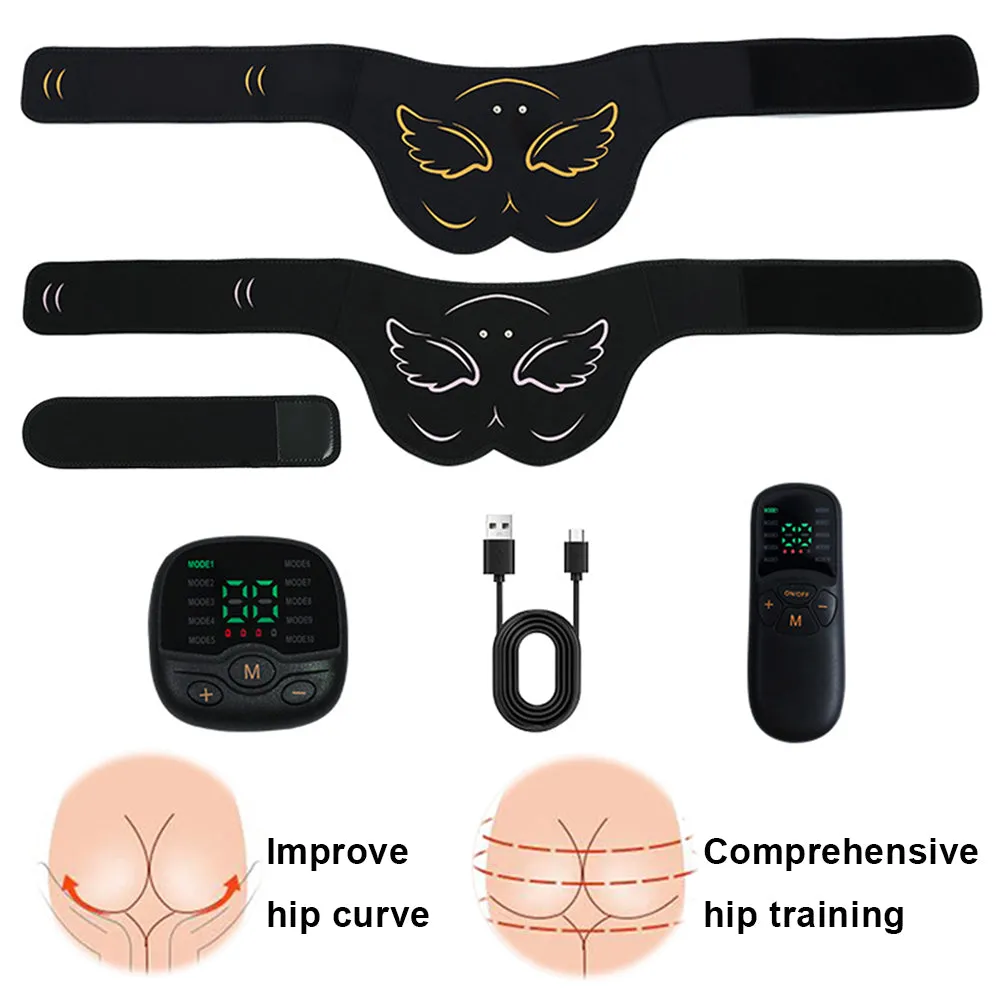 Premium EMS Hip Trainer with Remote Control | 10 Modes & 30 Intensity Levels for Buttocks Toning and Muscle Stimulation | USB Rechargeable Body Massager