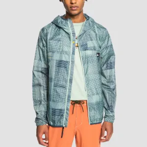 Quiksilver Summit Run Windbreaker Jacket Frosty Green Grids