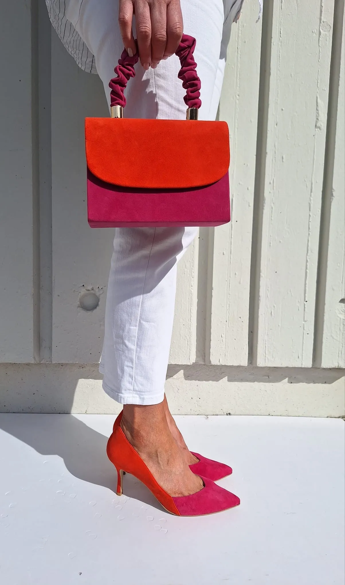 Rachels - Cerise Pink & Orange Court Shoe