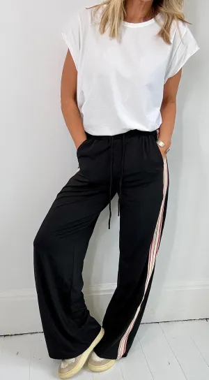 Retro Side Stripe Pant - Black