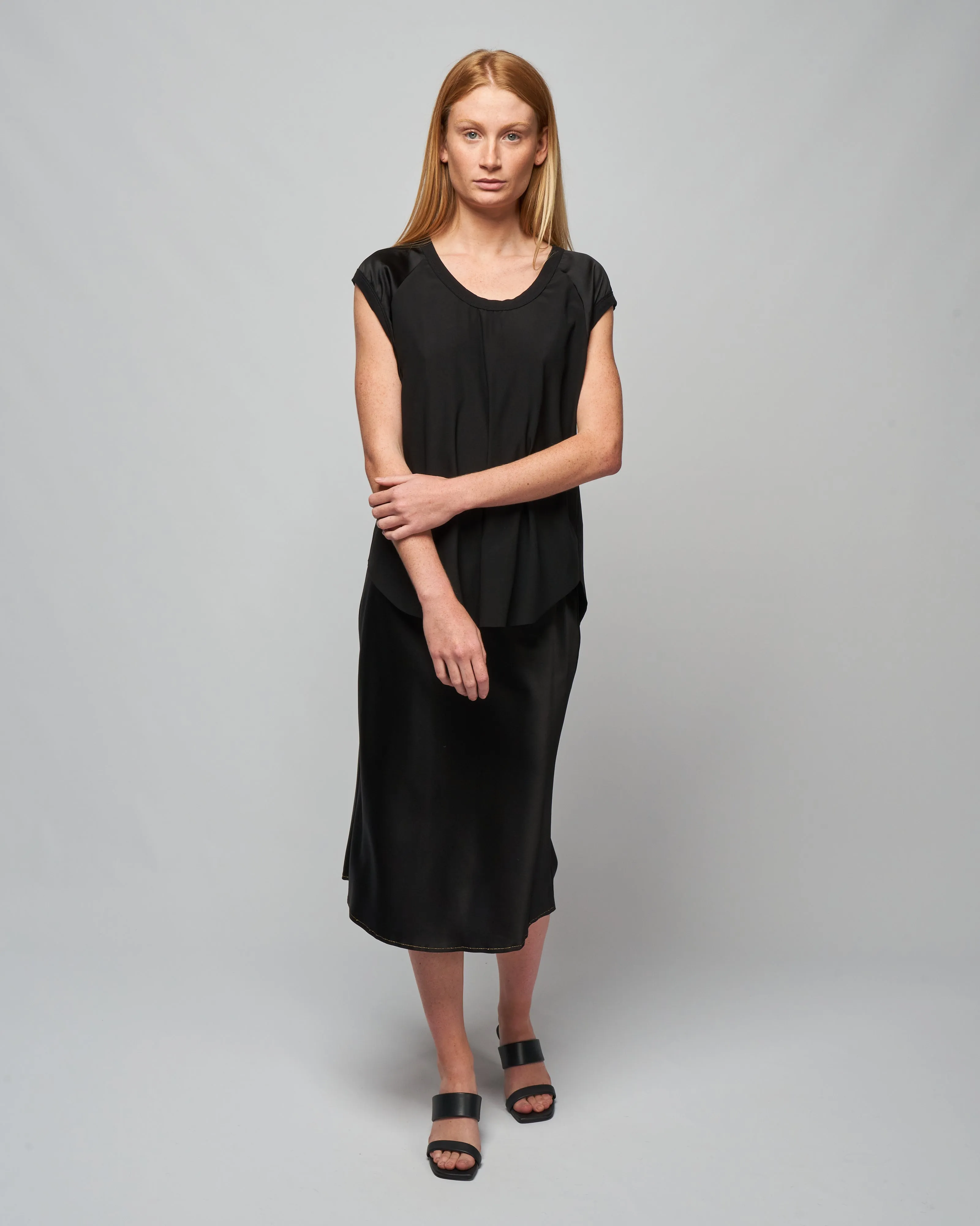 robbi silk skirt - jet