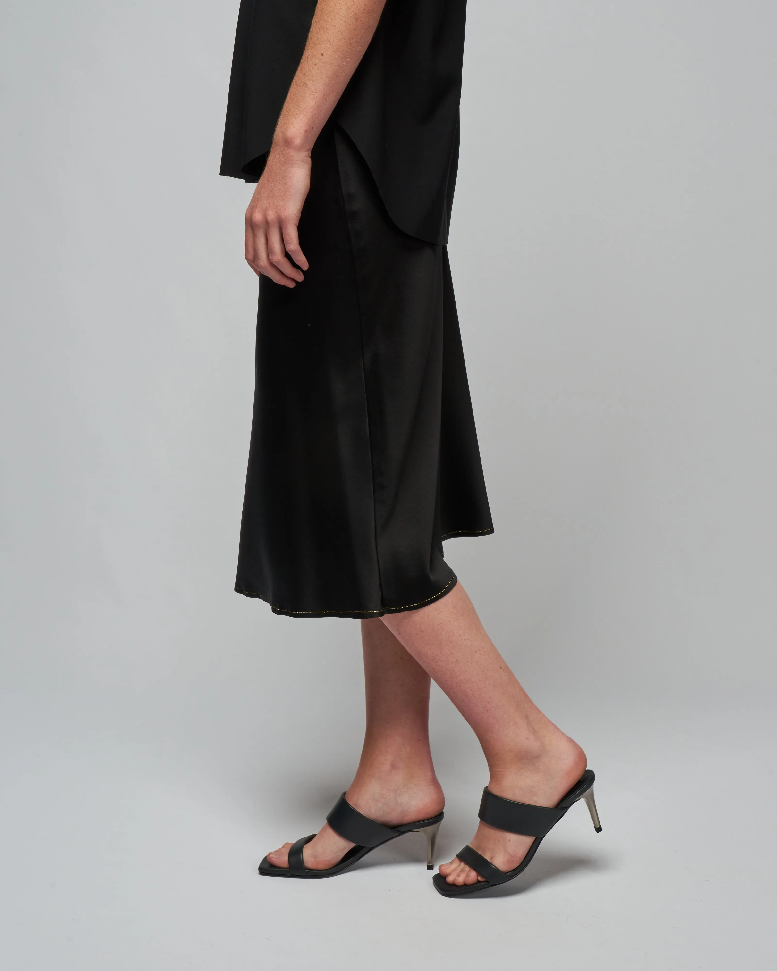 robbi silk skirt - jet