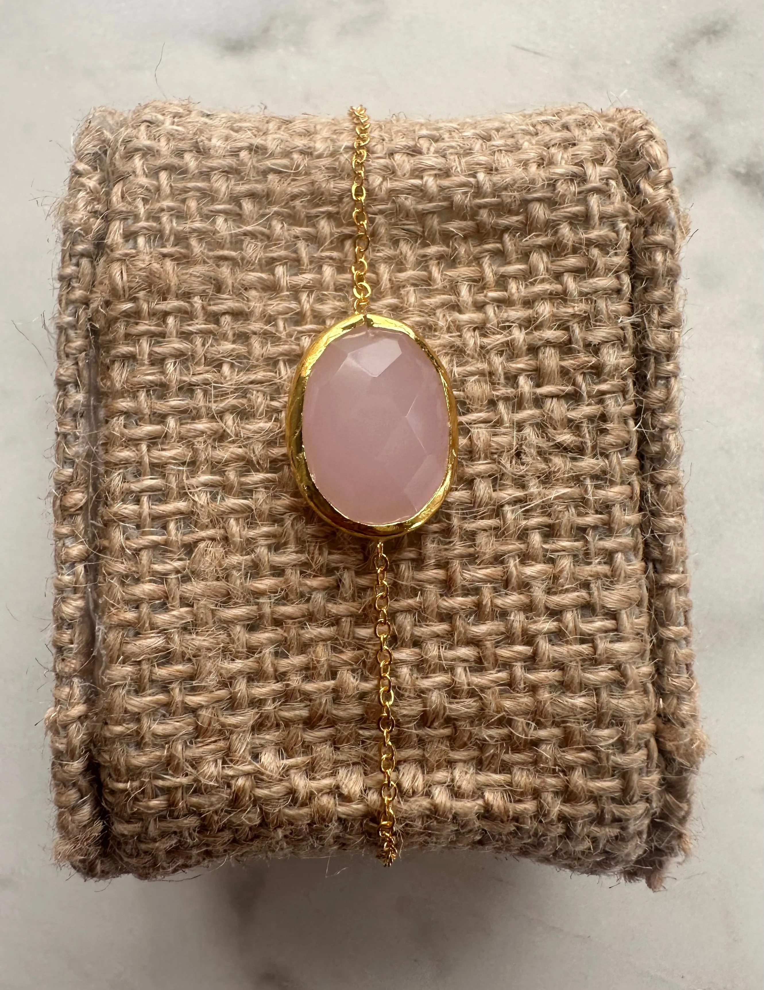 Rose Quartz Minimal Bracelet