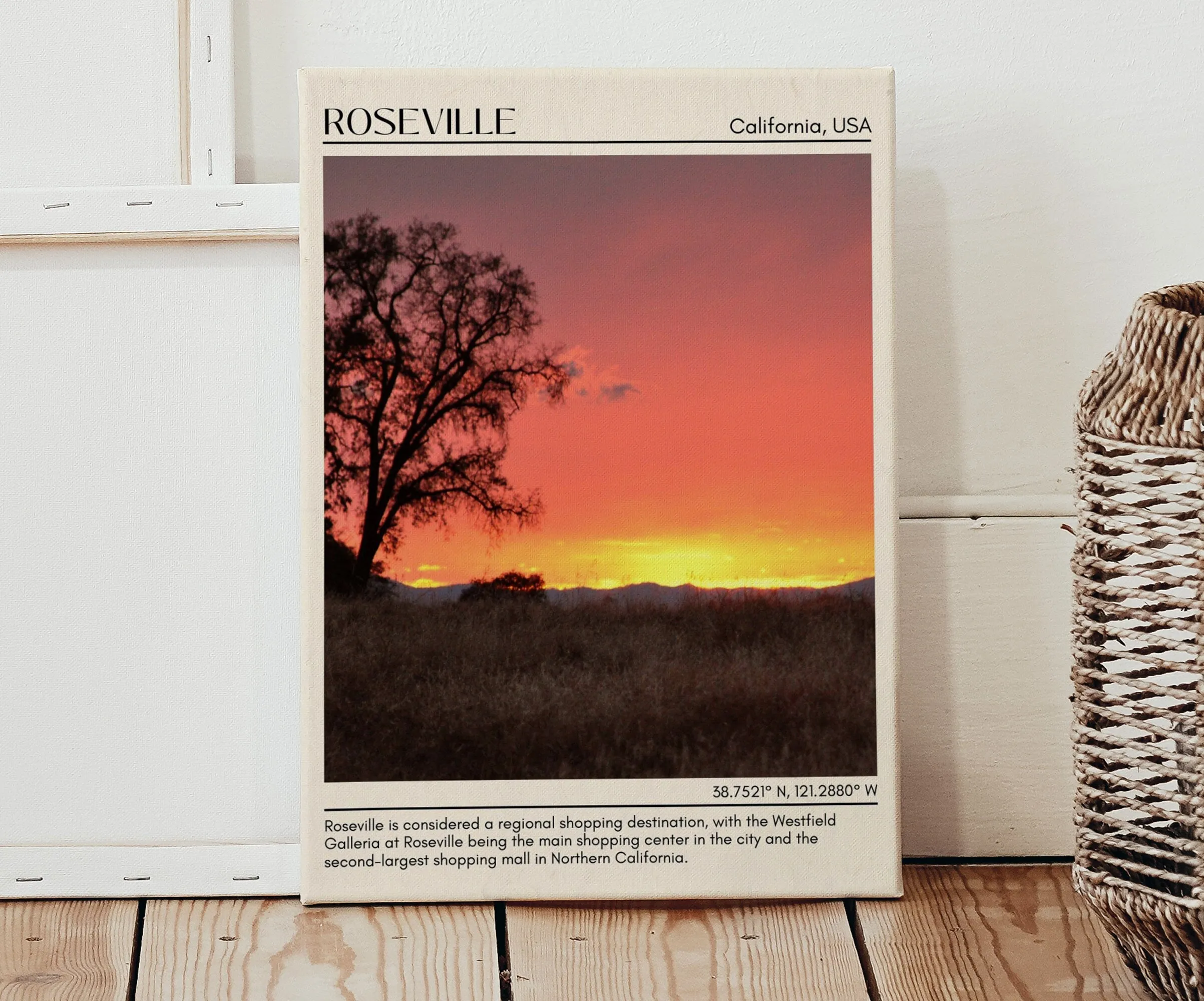 Roseville Minimal Wall Art, California, USA