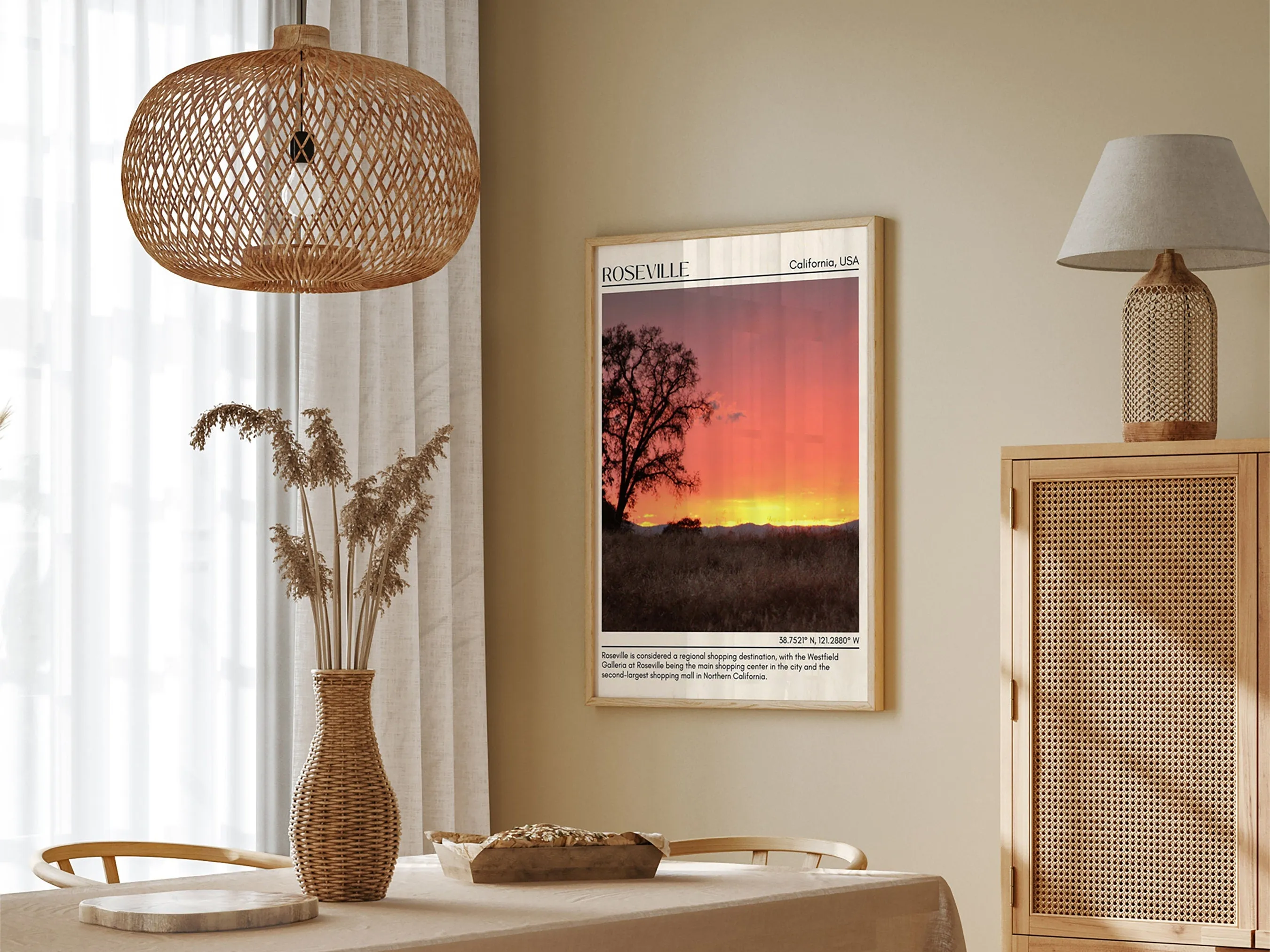 Roseville Minimal Wall Art, California, USA