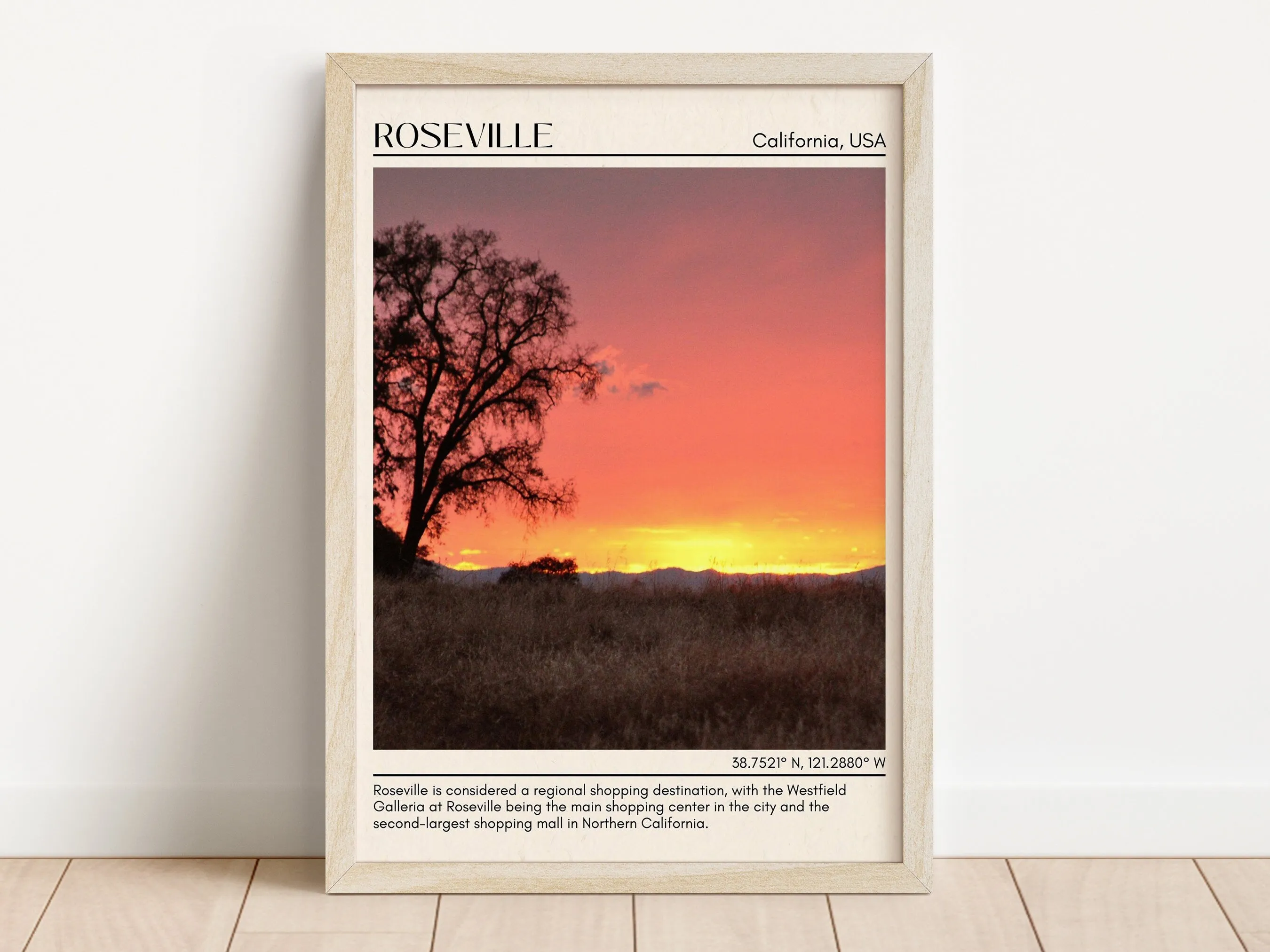 Roseville Minimal Wall Art, California, USA