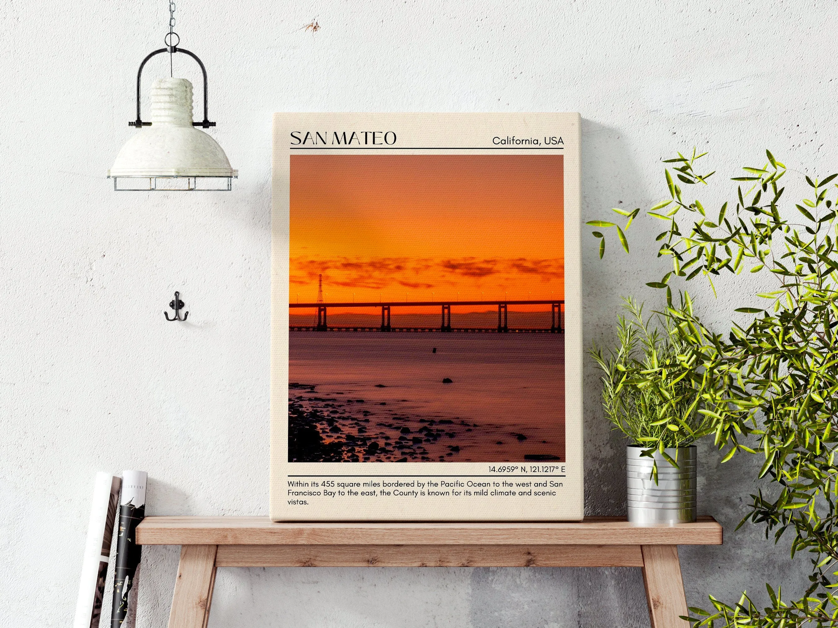 San Mateo Minimal Wall Art, California, USA