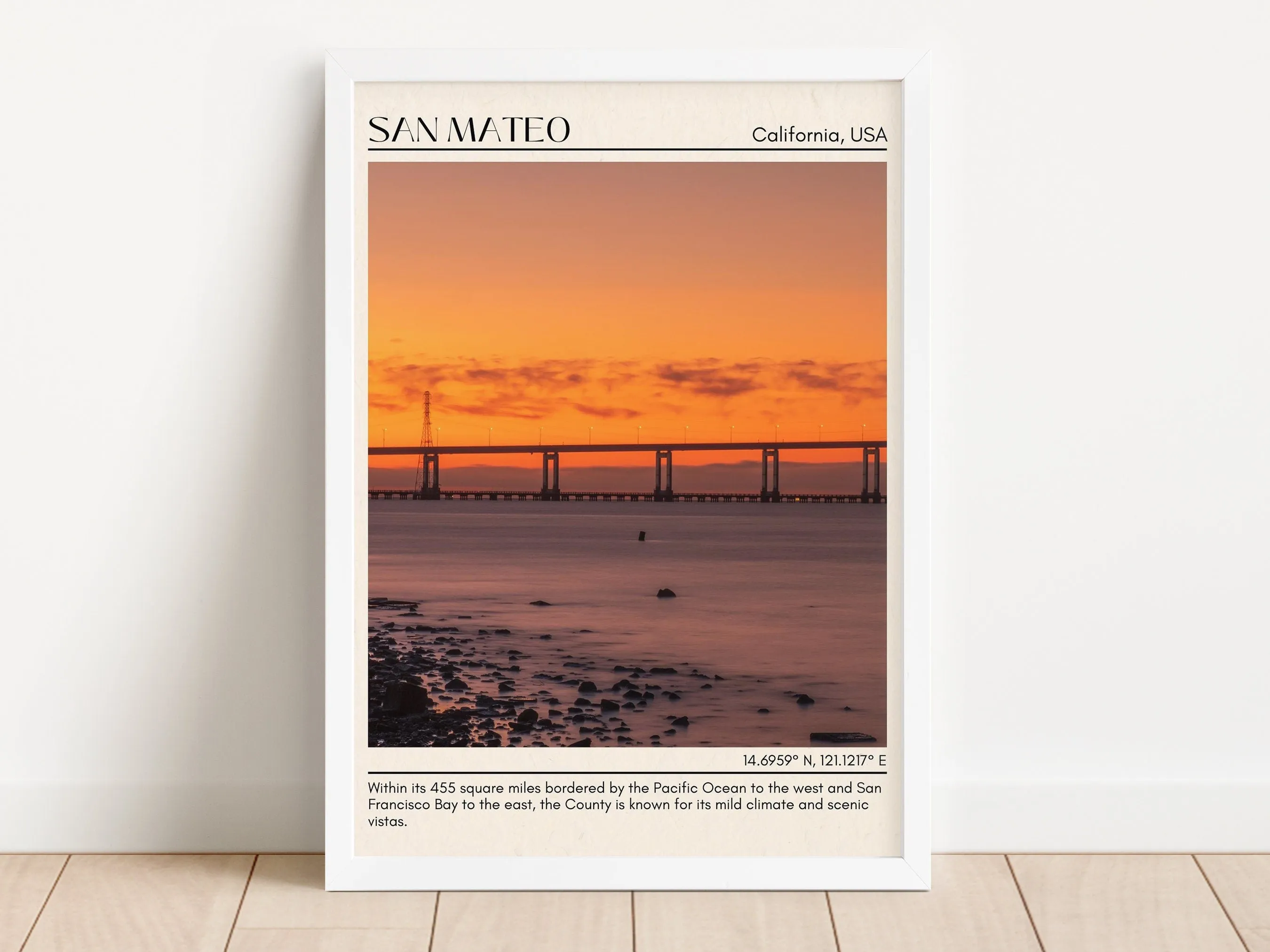 San Mateo Minimal Wall Art, California, USA
