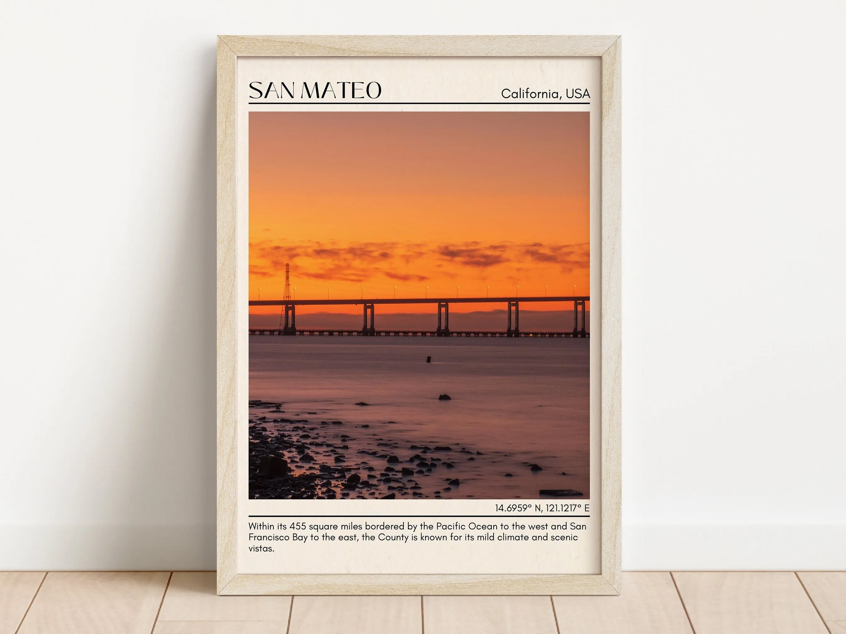 San Mateo Minimal Wall Art, California, USA