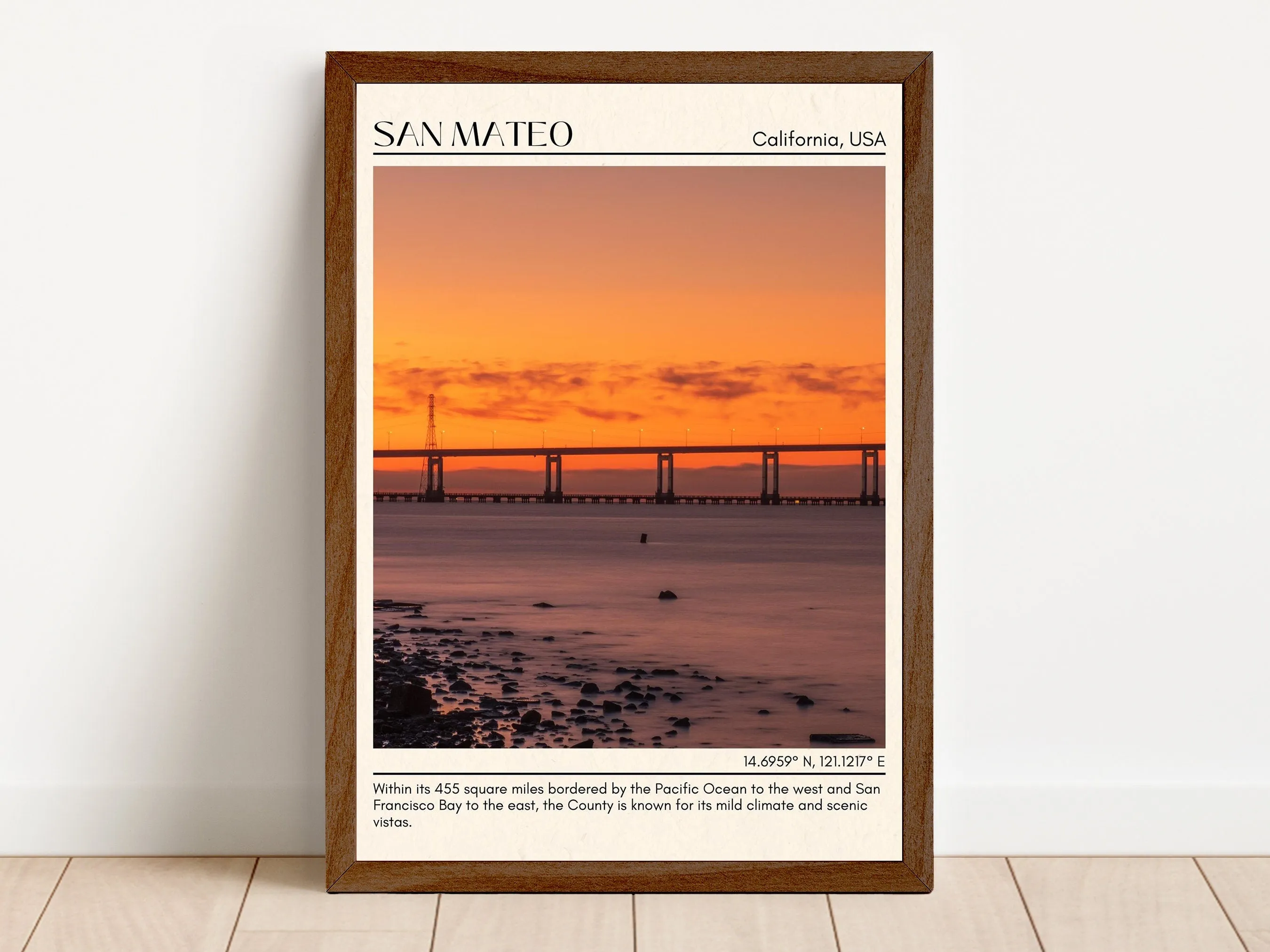 San Mateo Minimal Wall Art, California, USA