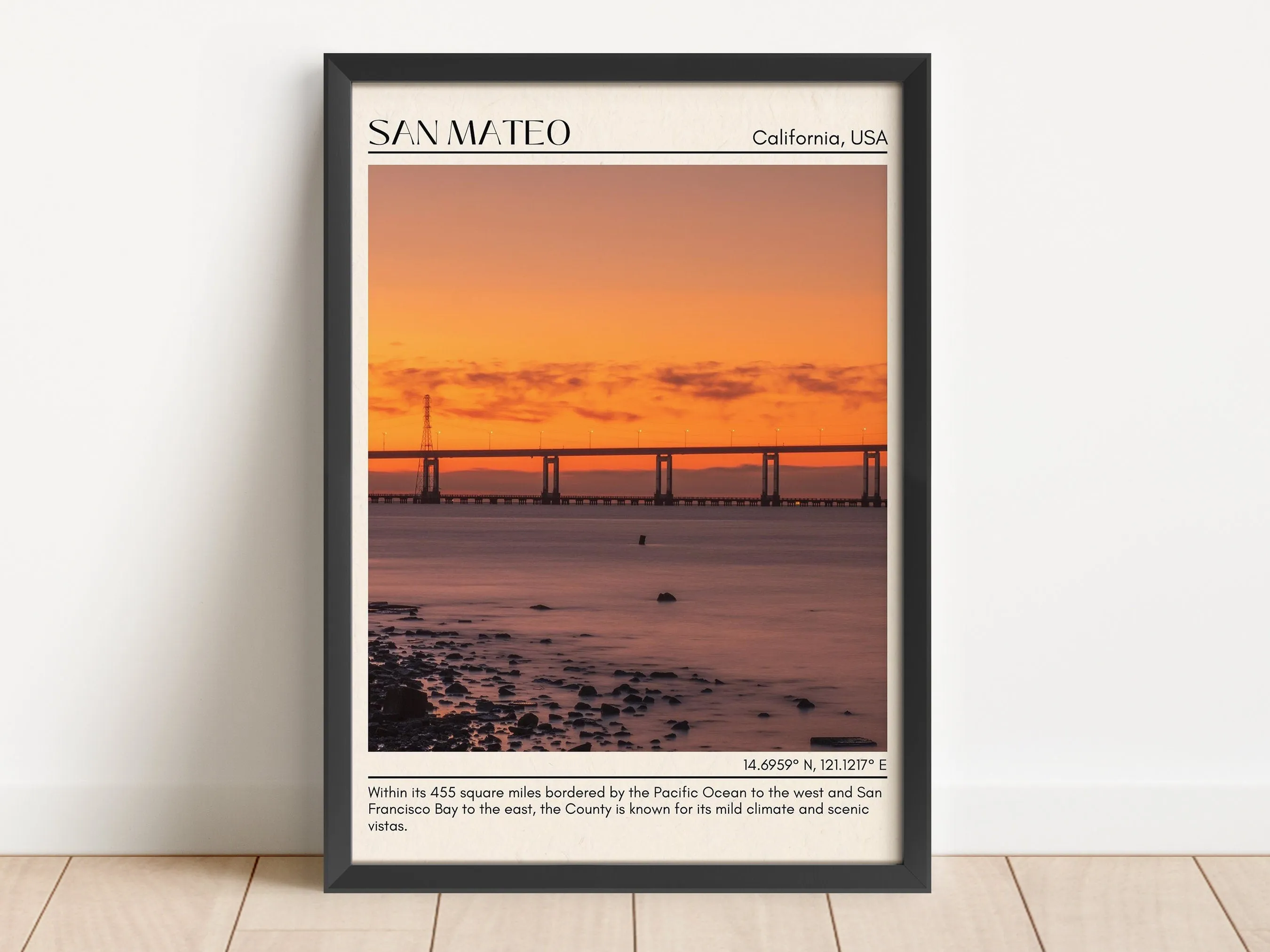 San Mateo Minimal Wall Art, California, USA