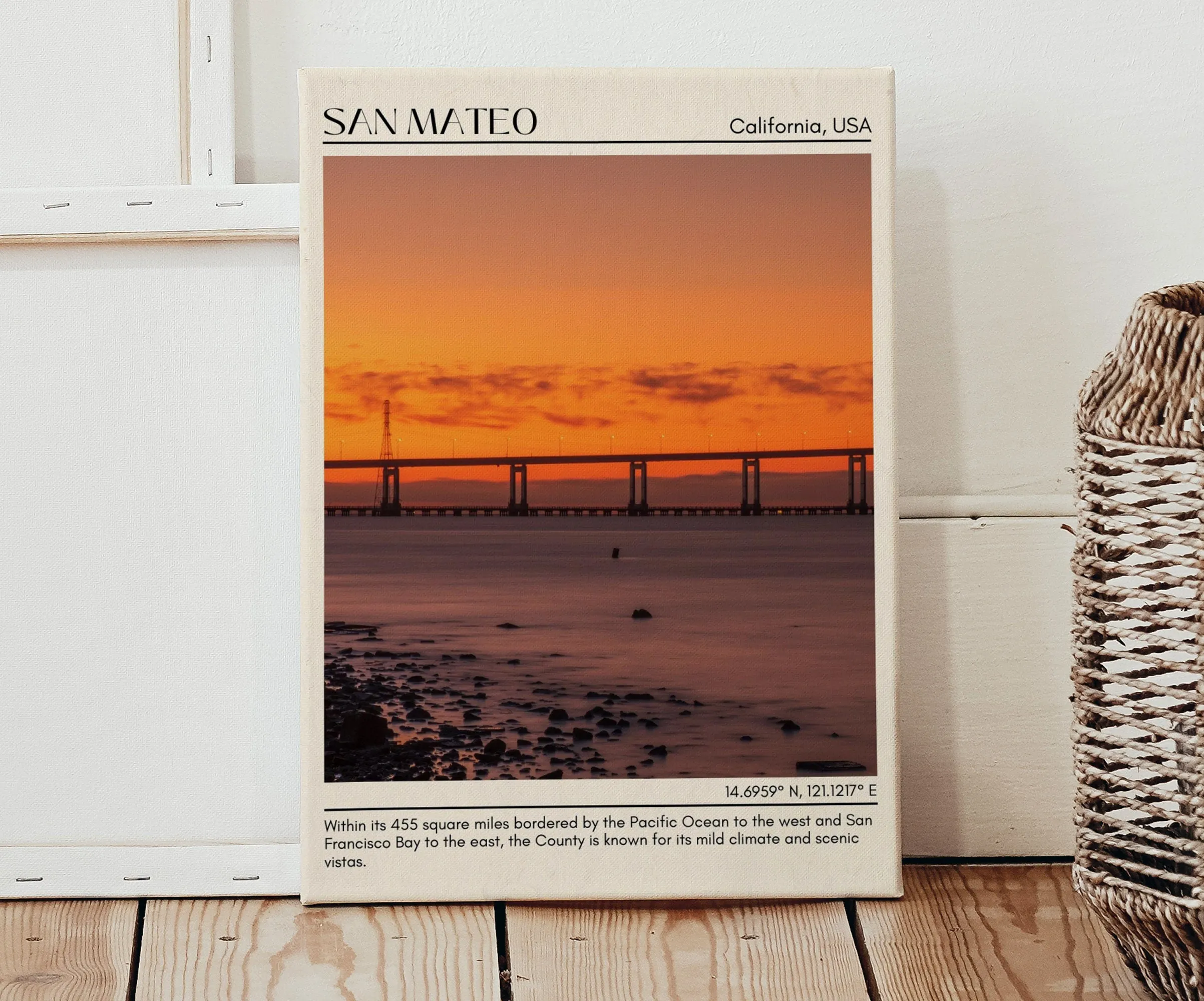 San Mateo Minimal Wall Art, California, USA