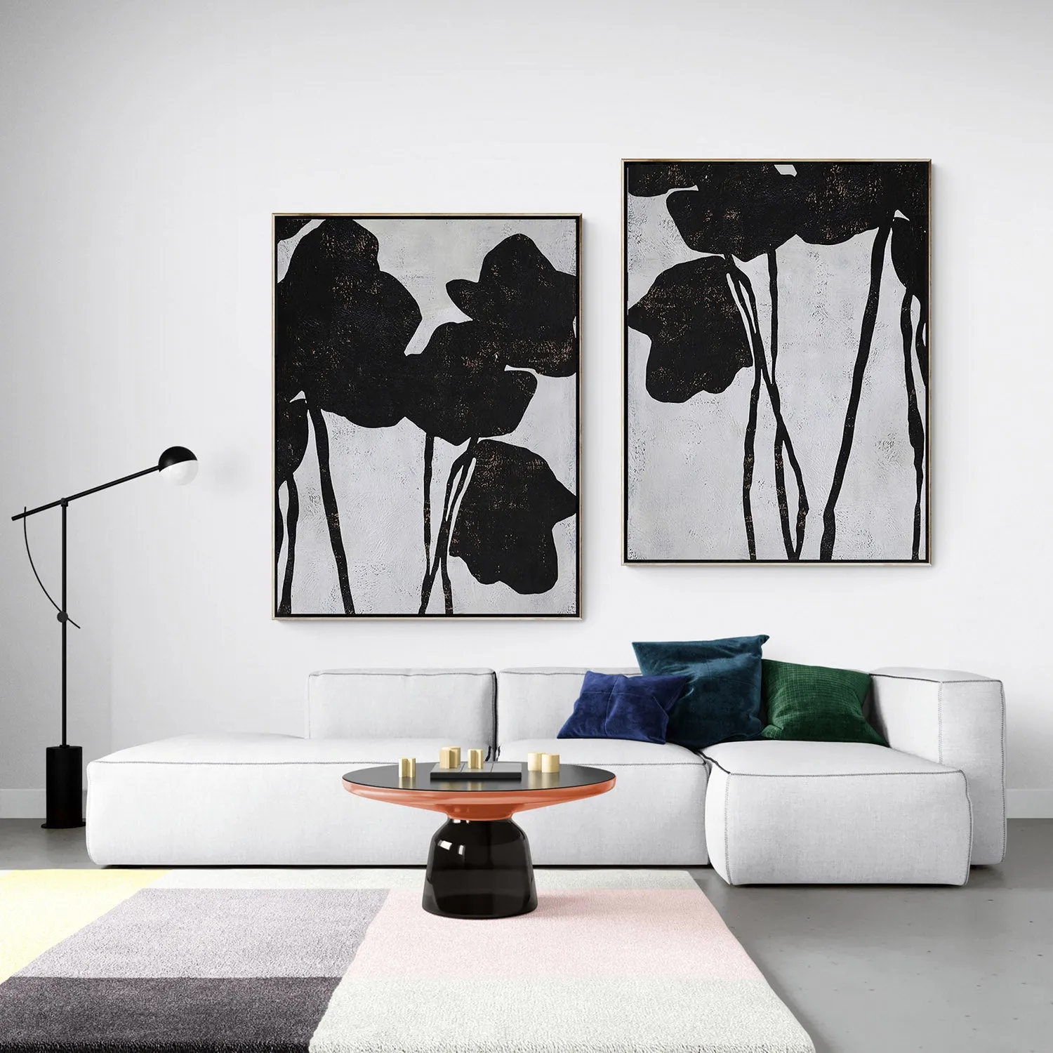 Set of 2 Abstract Flower Painting P46