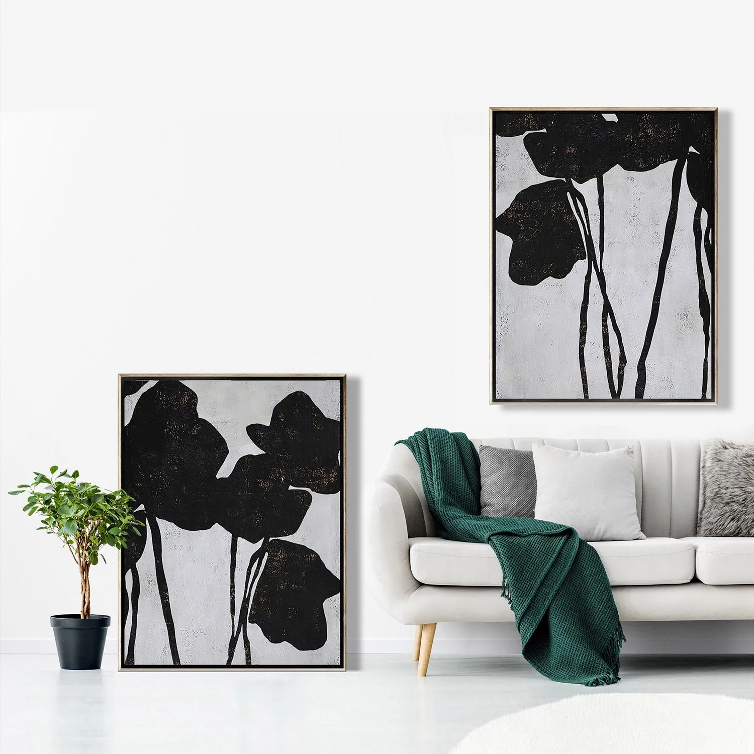 Set of 2 Abstract Flower Painting P46