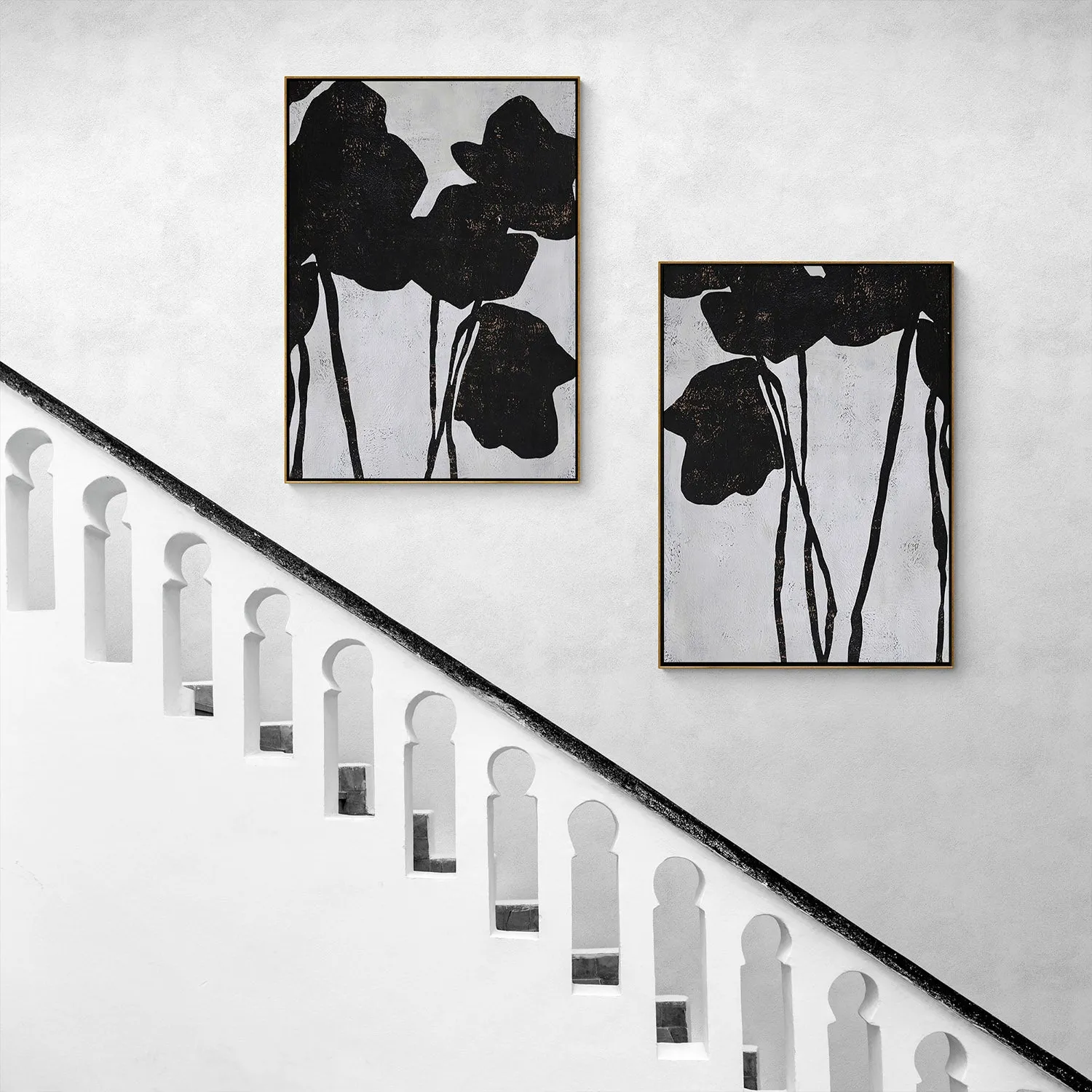 Set of 2 Abstract Flower Painting P46