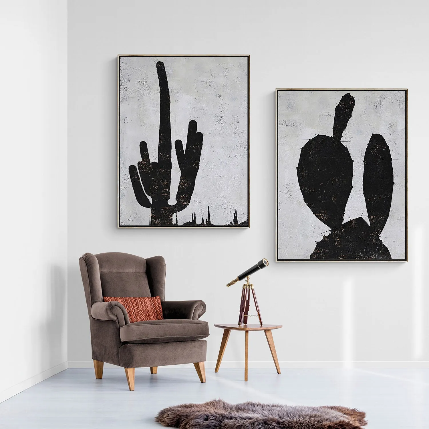 Set of 2 Abstract Succulent Painting P111