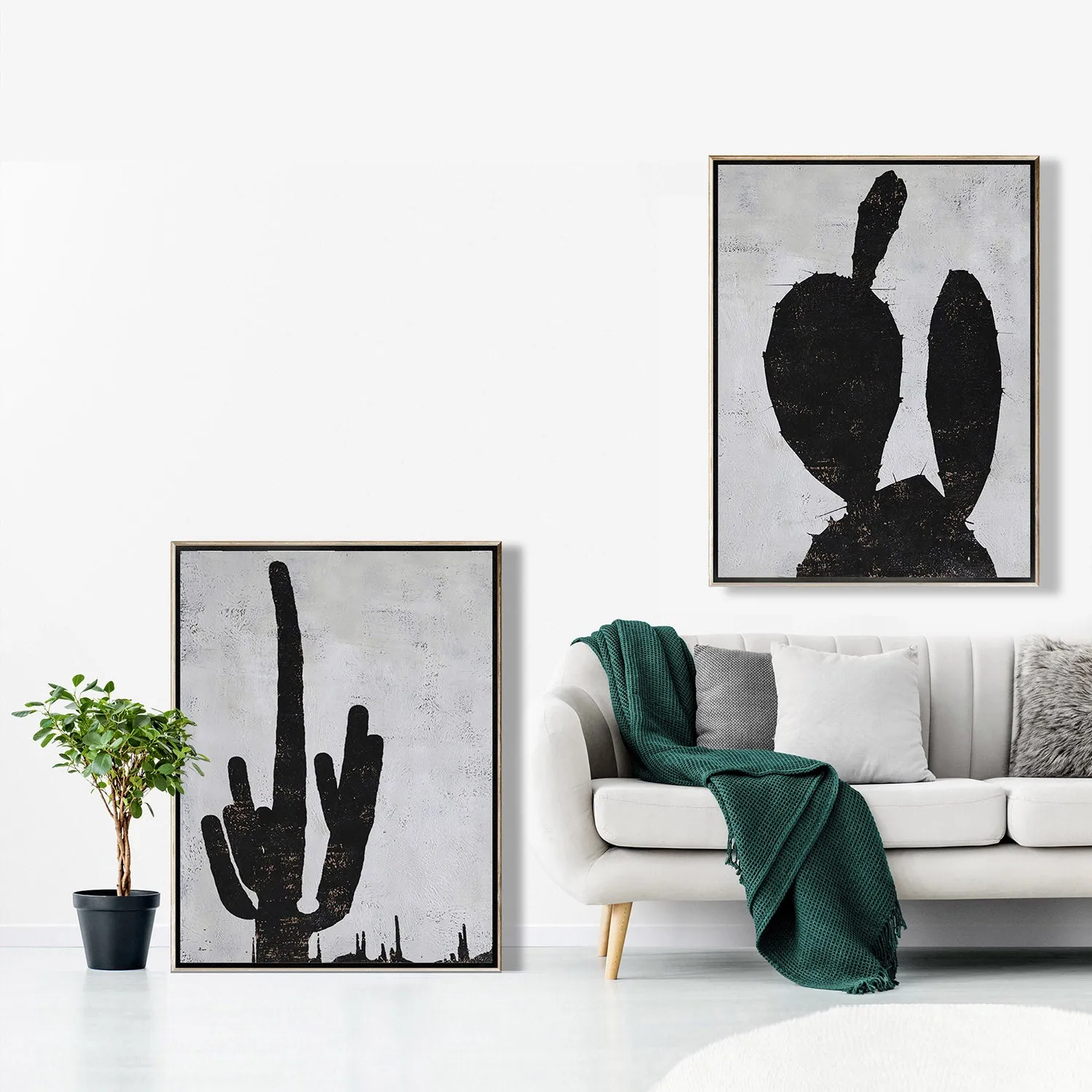 Set of 2 Abstract Succulent Painting P111